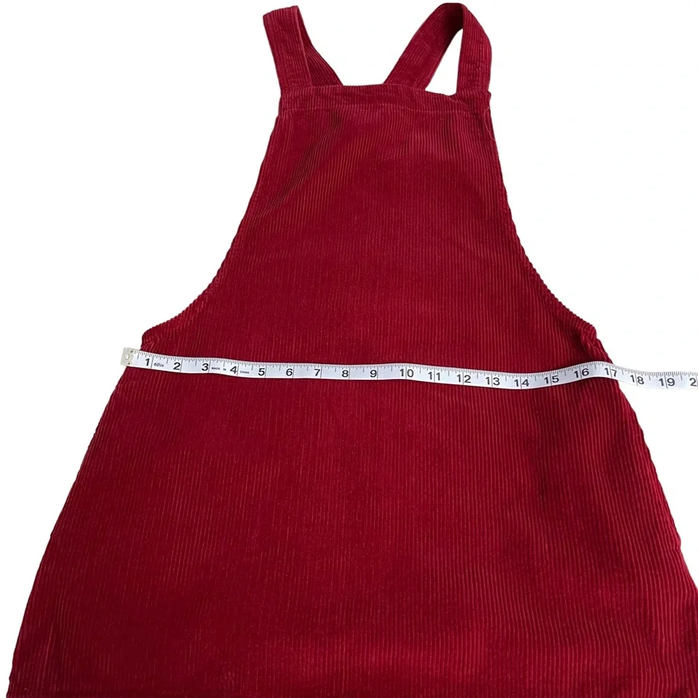 BDG By Urban Outfitters Candid Burgundy Corduroy Pinafore Dress Size S - Picture 7 of 11